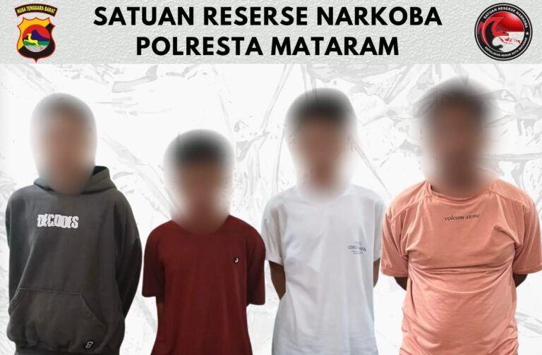 Empat Pria Beserta 30 Butir Ekstasi dan 2,87 gram Sabu Diamankan Polisi di Mataram 