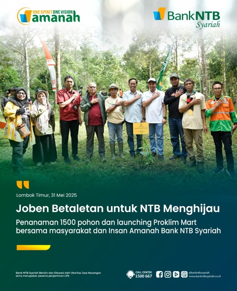 Bank NTB Syariah Tanam Pohon dan Launching Produk Proklim Mart di Kampung Iklim Joben Lestari