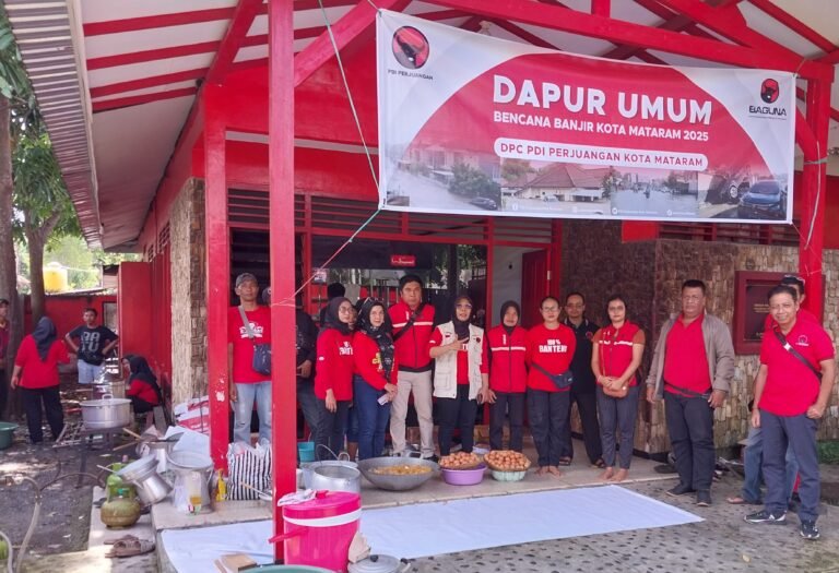PDIP Kota Mataram Gercep Buka Dapur Umum, Salurkan 3 Ribu Nasi Bungkus selama Masa Tanggap Darurat