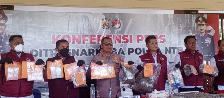 Ditresnarkoba Polda NTB Ungkap 32 Kasus Narkoba Selama Mei – Juli 2025, 45 Tersangka Diamankan