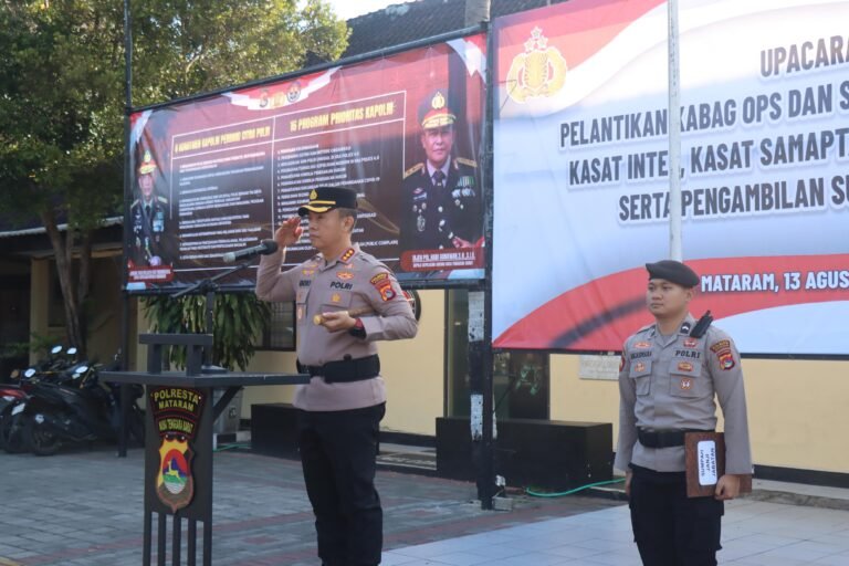 Kapolresta Mataram Pimpin Pelantikan dan Sertijab Pejabat Utama, Tekankan Pentingnya Penyegaran Organisasi