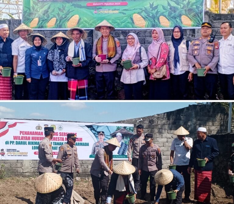 Kapolresta Mataram Pimpin Penanaman Jagung di Ponpes Darul Hikmah, Wujudkan Ketahanan Pangan Berkelanjutan