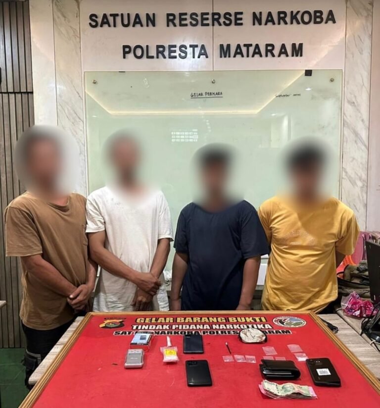 Polresta Mataram Ringkus Empat Pengedar Narkoba di Pejarakan