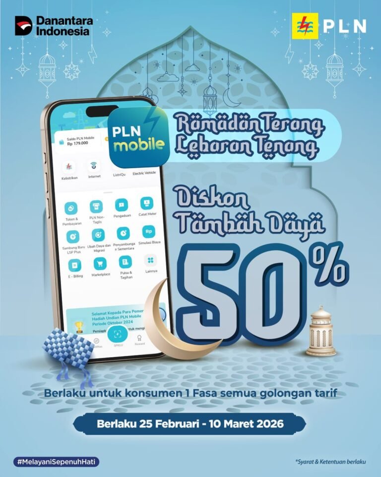 Ramadan 1447 H, PLN Hadirkan Promo Tambah Daya Melalui PLN Mobile