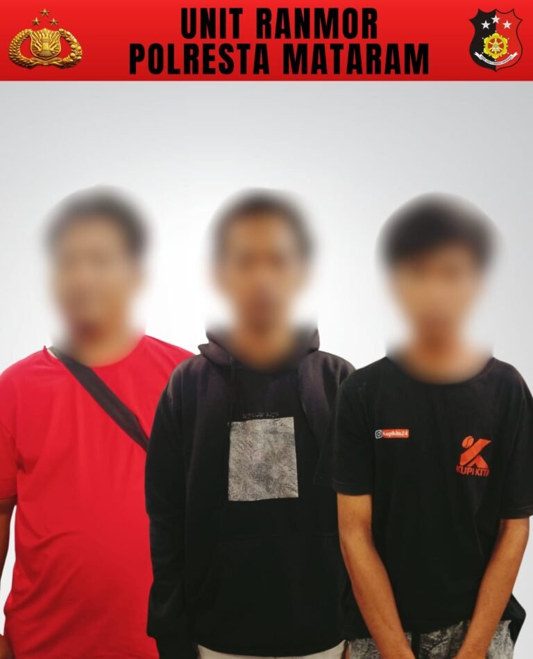Tiga Pencuri Motor dan Penadah Dibekuk Tim Resmob Polresta Mataram