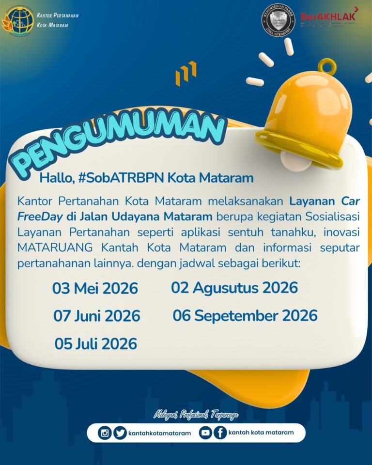 Kantor Pertanahan Kota Mataram Kembali Hadir di Car Free Day Udayana