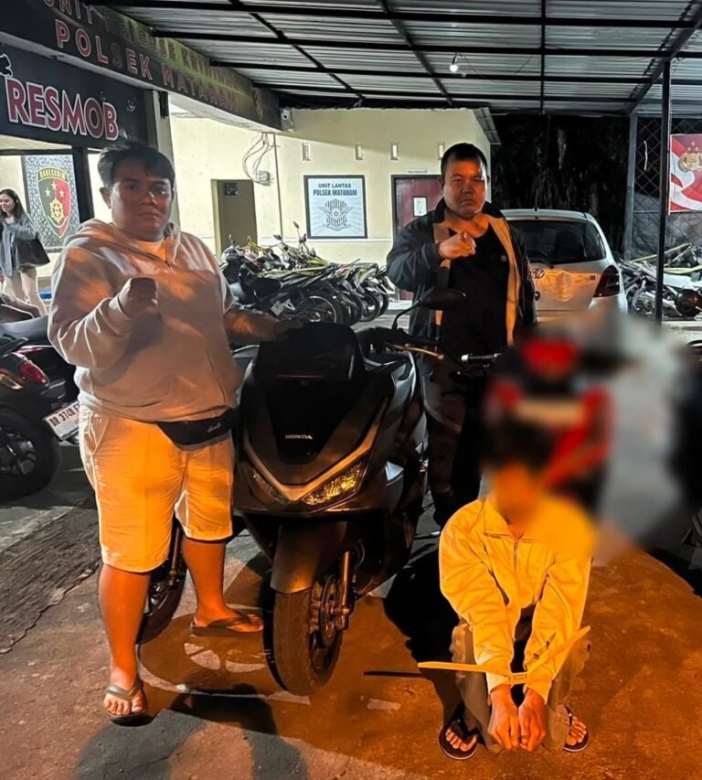 Kurang dari 12 Jam, Terduga Curanmor Honda PCX di Cafe Sappa Mataram Ditangkap Polisi